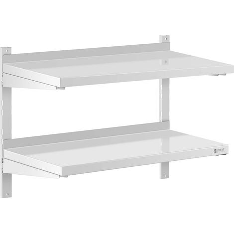 Estantería de pared doble ajustable para hostelería, de acero, 80 x 40 cm. (1/4)