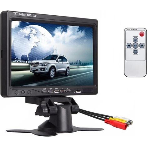Monitor Lcd 7" Pollici Per Telecamera Retromarcia Auto Camper Av1 Av2