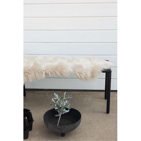 Katy fourrure synthétique imitation fourrure 180x55cm beige. (1/4)