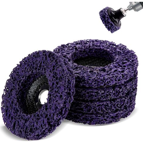 SJLERST Lot de 5 Disques Abrasifs pour Meuleuse 100 mm 60 Poly Strip Disc Outil de Nettoyage pour Enlever Rouille/Peinture/Ecaillage,Violet