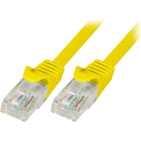 Cable reseau RJ45 male U-UTP Cat.6 jaune- 1m