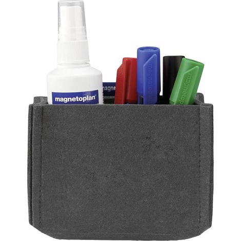 Portapenne magnetico magnetoplan magnetoTray MEDIUM (L x A x P) 130 x 100 x 60 mm Grigio 1227701 (1/5)