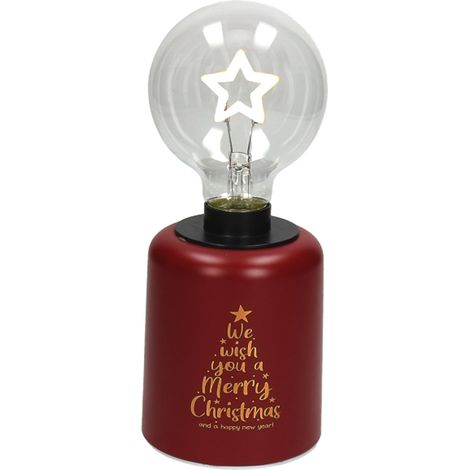Tognana Lampada Stella Natale con Led H 21 Cm Christmas Lamp Rosso