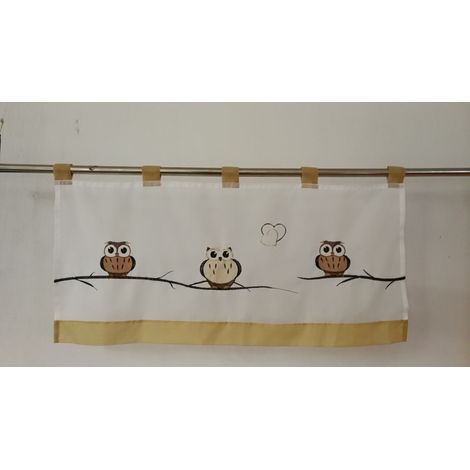 Boucles Panneau Rideau Brodé Avec Hibou Store Voile Lot De 1 - Polyester Transparent (1/5)