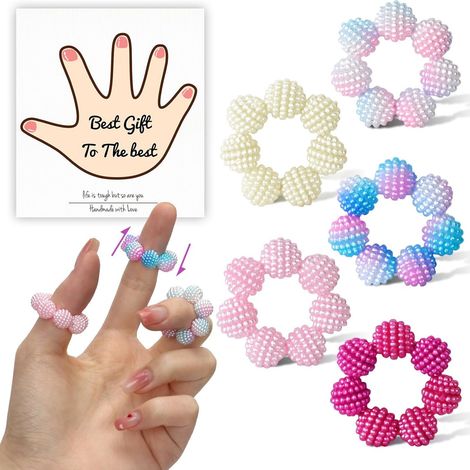 Juguetes de masaje para dedos para adultos, pequeños masajeadores de dedos, paquete de 5, cuentas para dedos para aliviar el estrés, anillos (1/2)