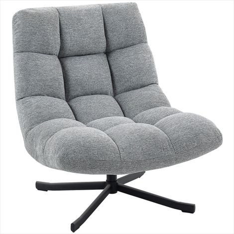 Banc de salle à manger Fauteuil de salon en tissu chenille gris (1/5)
