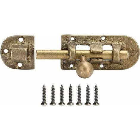 Verrou de porte en laiton antique, loquet coulissant, loquets de fenêtre vintage, bronze - Verrou de porte en bois (1/5)
