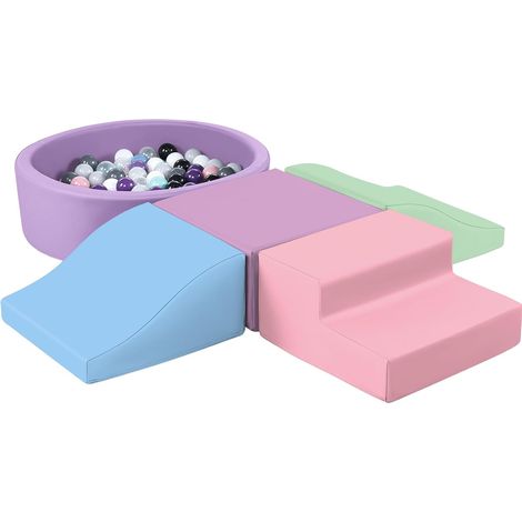 Parcours Motricité Bébé 5PCS- Cuir PU Blocs d’Escalade Enfant en Mousse avec Piscine à Balles(Pas de Ballon)- Module Motricité pour Enfants 3+ Ans (1/5)