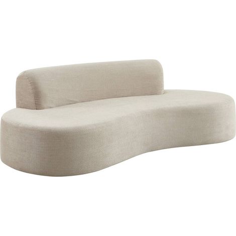 sweeek - Organisch geformtes 3-Sitzer Sofa mit Chenille-Bezug, Chenille, Beige