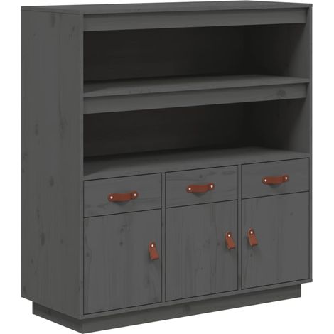 Aparador cómoda armario mueble organizador cocina salón salón alto 100 x 40 x 108,5 cm madera maciza de pino gris 020034222