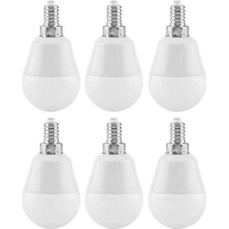 Lot de 6 ampoules LED E12 5W, blanc chaud, culot candélabre, lumière du jour, AC85V-265V (1/5)