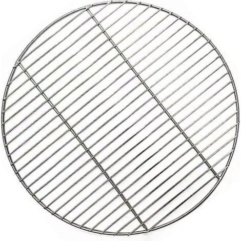 Grille ronde en acier inoxydable pour barbecue, camping, cuisson en maille, 38 cm de diamètre, construction soudée durable, (1/3)