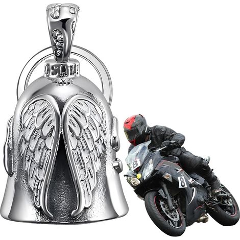 Motorradklingelhalter aus Chrom für Zubehör oder Schlüsselanhänger (Silber)
