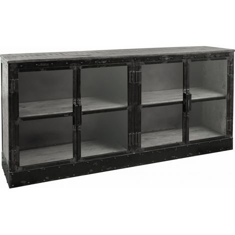 Buffet 180x40 Manguier laqué Gris HEAVY INDUSTRY 152