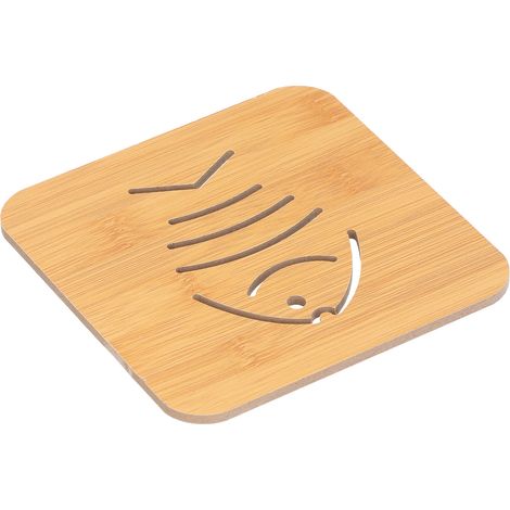 Lot de 10 sets de table creux en imitation bambou, isolants et anti-brûlures, pour bols et tasses, accessoires de cuisine, motif petits poissons (1/5)