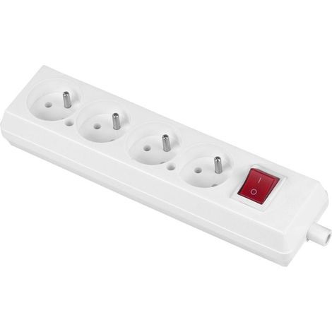 ENCHUFE CUÁDRUPLE + INTERRUPTOR 16A 250V DESMONTABLE CON/SIN BLANCO - VT-302-0042