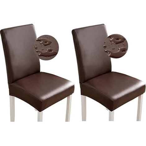 Housse de Chaise - - Marron - Imperméable - 2 PCS - Synthétique (1/4)