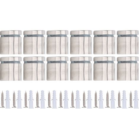 Vis de support en acier inoxydable, 25x25mm, 12 pièces, clous de montage publicitaire pour panneau mural, pour suspendre un cadre photo (1/5)