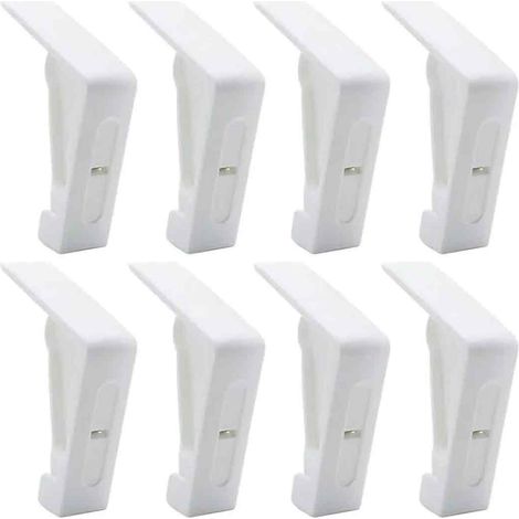 JINFGERNE Lot de 8 Pinces à Nappe en Plastique Blanc Réglables à Ressort pour Tables d'Extérieur - Idéales pour Pique-Niques et Jardins (1/5)