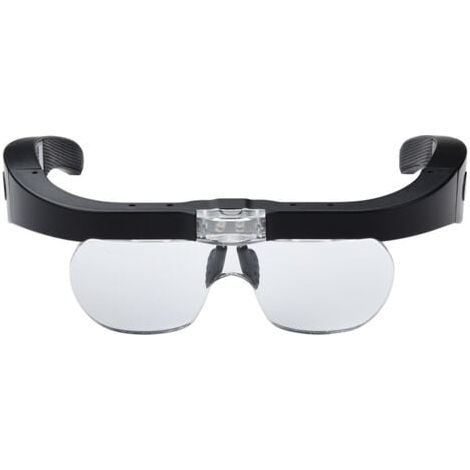 Lunettes Loupe avec 2 Lumières LED, Frontale Grossissantes Casque Loupe Mains Libres pour Couture, Lecture Réparations, Bijoux, Montres et Artisanat, 4 Lentilles Détachables (1/5)