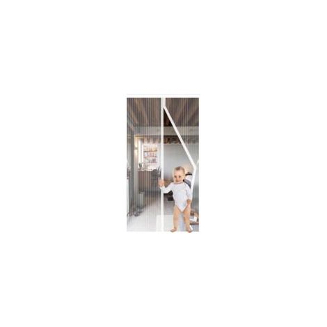 Zanzariera Magnetica per Porta, 90x210cm, Tenda Zanzariera per Porta, Chiusura Automatica, Traspirante, per Porte del Balcone, Soggiorno, Non Richiede Foratura, Bianca - Crezuo (1/4)