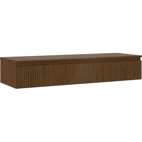 Mexen Rivel gabinete de baño bajo lavabo 140 cm con encimera, 1 cajón, acanalado, nogal - 91A20-14023-1-BFC86 (1/5)