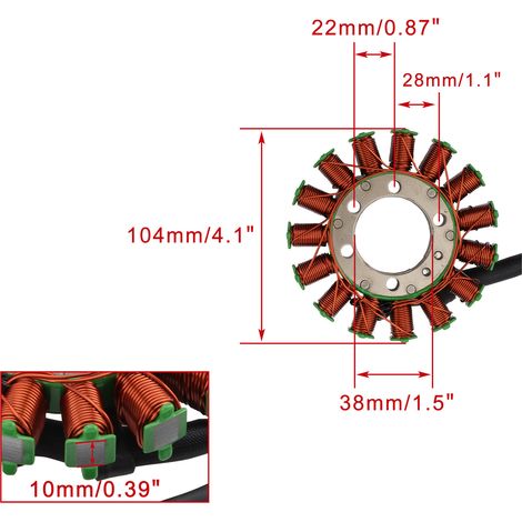 Zündspulen-Stator-Papierpad-Kit kompatibel mit CBR1000RR 2A Fireblade 08 31120-MFL-641 (1/4)