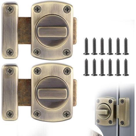 Verrous et serrures pour portes de salle de bain, placards, fenêtres, verrous à rotation, serrures de sécurité, verrous de toilettes, verrous de porte en acier inoxydable brossé - bronze