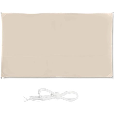 Vela de sombra rectangular 2 x 4 m beige 1300029302