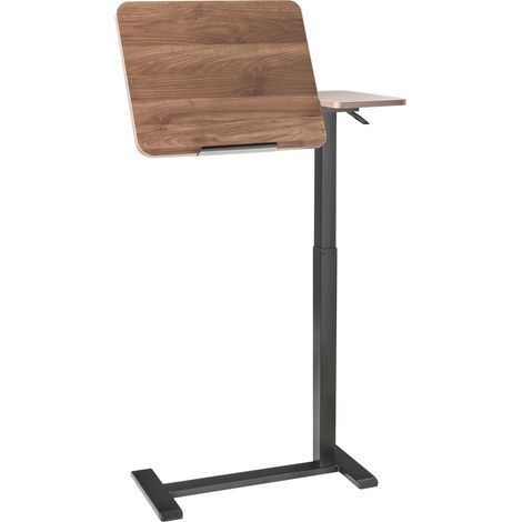 Escritorio de altura regulable manual para ordenador portátil oficina moderna 70 x 40 cm soporte de acero marrón con negro Schola (1/5)