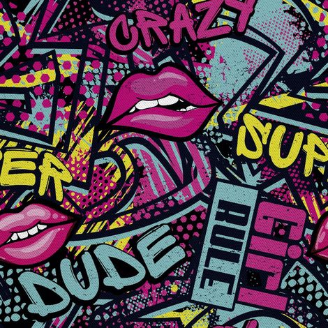 Tela decorativa para exteriores Oxford - Motiv Graffiti-Lippen (1/5)