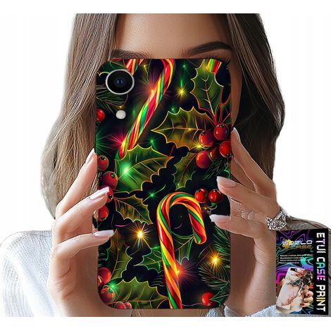 Custodia per iPhone XR - bastoncino di zucchero, vischio, albero di Natale + vetro (1/5)