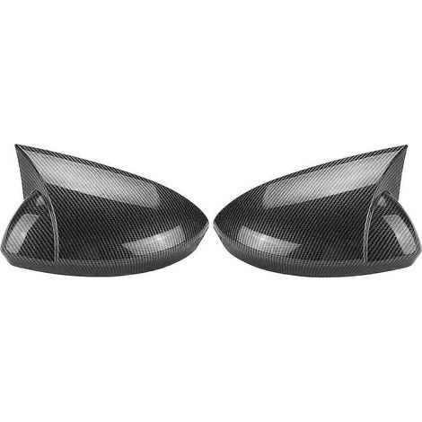 Glänzend Schwarz/Carbonfaser-Außenspiegelkappe für Renault Megane 4 MK4 (2016–2020) – Fledermaus-Außenspiegelkappe aus Carbonfaser (1/5)