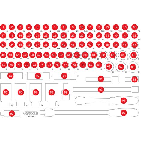 KS TOOLS Leere Schaumstoffeinlage zu 811.1095 ( 811.1095-97 )