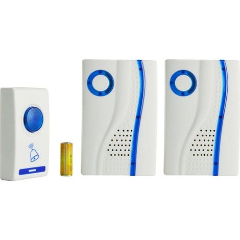 Campanello Senza Fili Doppio Alimentazione Con Pile Distanza 50 Metri 36 Melodie IP20 (1/3)