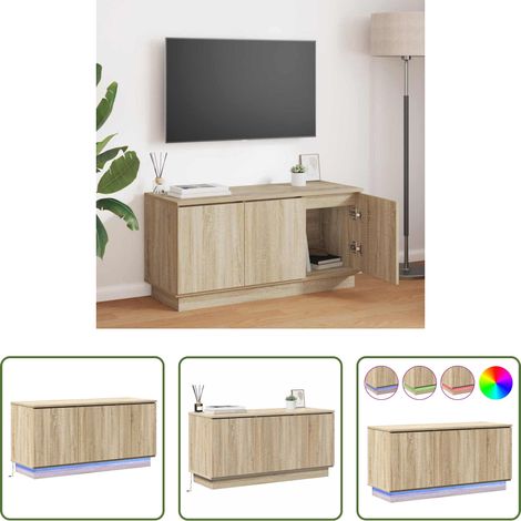 Meuble tv chêne sonoma - Meuble TV Chêne Sonoma 100 x 38 x 49 cm Bois d'ingénierie (1/5)