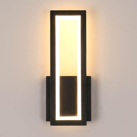 LED-Wandleuchte für den Innenbereich, 16 W, 2000 lm, moderne Acryl-Wandleuchte in Schwarz, 3000 K warmweißes Licht, geeignet für Schlafzimmer, Wohnzimmer, Flur, Treppenhaus, 32 cm (1/5)