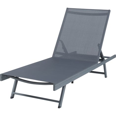 Chaise longue de jardín 197 x 64 x 30 cm antracita gris oscuro 030009207