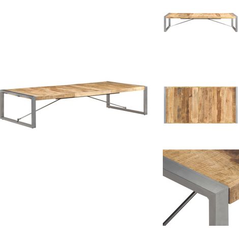 Table basse 180x90x40 cm Bois de manguier brut - Table Basse Industrielle - Table Basse Bois - Table Basse Design - Meubles Industriels - Mobilier Salon (1/5)