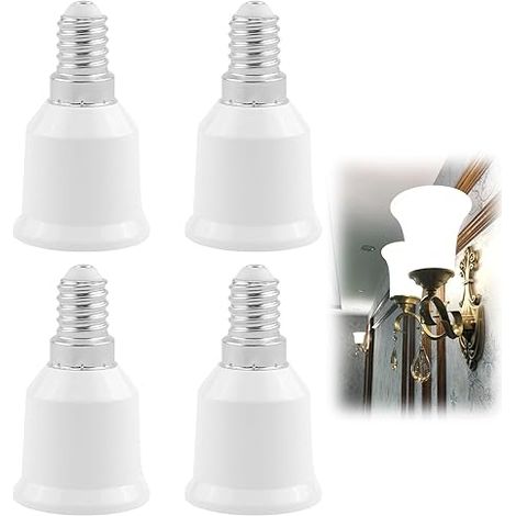 E14 vers E27 Adaptateur de Douille Ampoule, Convertisseur Douille E14 vers E27 220V, Adaptateur de Lampe pour Ampoules LED, Ampoules à Incandescence, Lampes CFL, Lampes Halogènes (1/5)