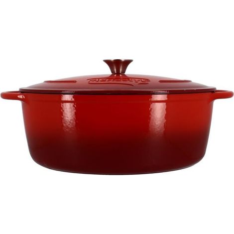 Casserole - MENASTYL - 6020105 - Round - Enameled cast iron - Red - 7 letters (1/4)