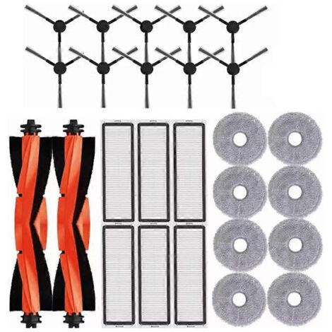 Lot de 26 pièces pour aspirateur robot Xiaomi S20+ / S10 Plus / B108GL / B105 / B108CN / B113CN : brosse principale, filtre et serpillière.