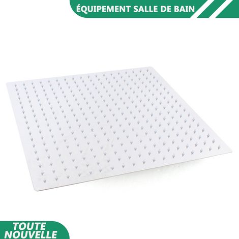 WAOBDLA Tête de douche en acier inoxydable 3/4'' 40x40cm salle de bain Tête de douche universelle