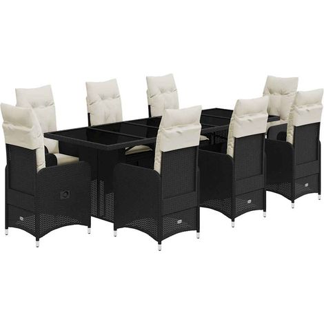 Maison Exclusive - Set de mesa y sillas de jardín 9 pzas y cojine (1/5)