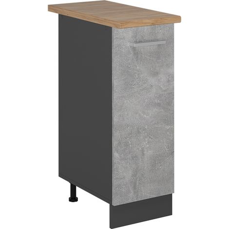 Apothekerschrank R-Line, Beton, 30 cm , AP Eiche, Vicco
