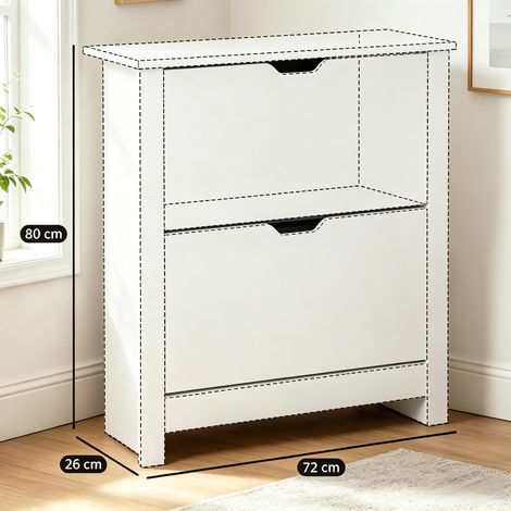 Meuble d'entrée étroit avec rangement pour chaussures, armoire fine pratique pour chambre, meuble de stockage compact pour couloir (unité de rangement seule) (1/5)