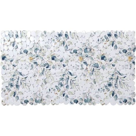 Cleafe - Tappeto Tappetino Pvc Fiori Foglie Antiscivolo Vasca Bagno Doccia 67x36cm 87059 - (1/2)