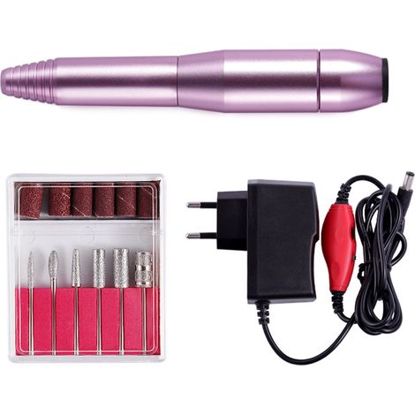 Ponceuse à ongles électrique portable, kit de lime à ongles électrique professionnel compact pour ongles en acrylique et en gel, outils de polissage et de mise en forme pour manucure et pédicure en sa (1/5)