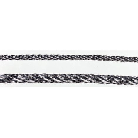 Câble métallique en Acier inoxydable, 5 mm x 75m, 300kg ( Prix pour Bobine de 75 Mètres )