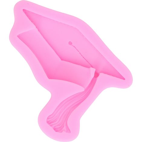 Silikonform in Form einer Doktorhut-Form zum Backen, Tortendekoration, für Schokolade, Fondant, rosa, wiederverwendbar (1/5)